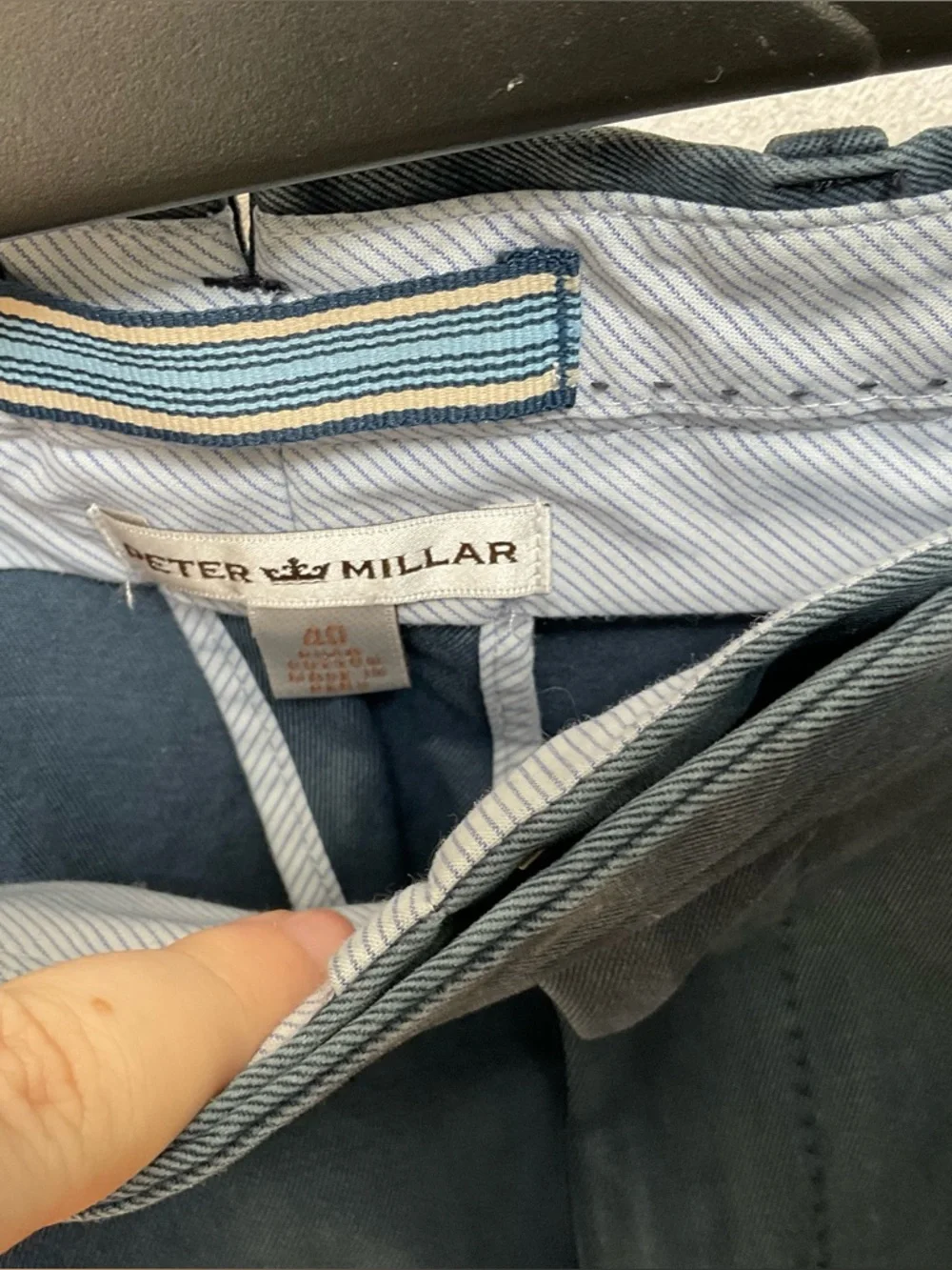 Peter Millar Navy Blue 100% Pima Cotton Golf Pants Size 40 Preppy Athletic